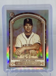 Edgar Martinez MOJO REFRACTOR 2020 Bowman Chrome Farm To Fame SSP Case Hit Card