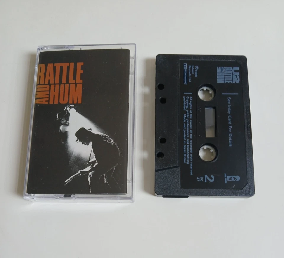 U2 RATTLE AND HUM CASSETTE TAPE ISLAND 1988 - Image 1 of 1