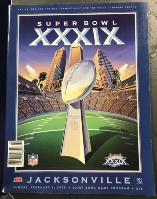 PROGRAMA DE JUEGO SUPER BOWL 39 - PATRIOTAS v EAGLES - JACKSONVILLE - Febrero 2005 XXXIX Foto 1 de 2