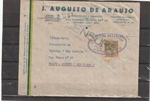 Brazil MILITARY AIRCRAFT CENSORED AIRMAIL COVER Ceara-Porto Alegre 1937 - Picture 1 of 2