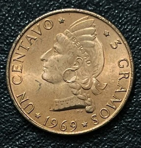 1969 República Dominicana 1 centavo FAO BU bronce - Imagen 1 de 10