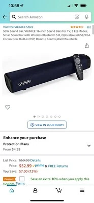 16 in. Vilinice Sound Bar (Immersive Cinema Sound for Small Spaces)(Mountable) - Image 1 of 4