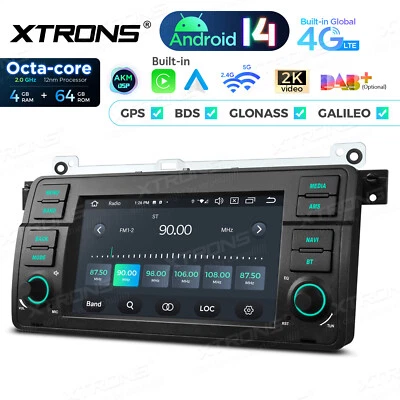 Android 14 8Core 4G 64GB Car Stereo Radio GPS DAB Head Unit For BMW 3 Series E46 - Image 1 of 4