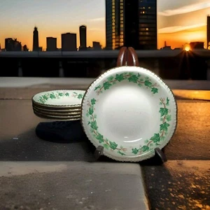 6 Homer Laughlin Green Ivy Liberty Pattern A52N6 Fruit Bow 1949 USA  5.75"W - Picture 1 of 7