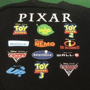 Camiseta RARA Películas de Disney Pixar Negra Mediana Toy Story 2 3 Nemo Up Cars Usada Ver - Imagen 1 de 5