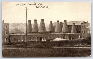Salem OH~Bottle Furnace Kilns in the Center of Salem China Company Grounds 1910 - Picture 1 of 2