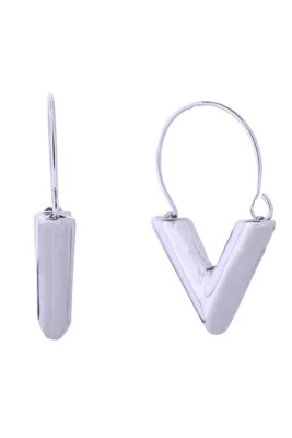 Do Everything in Love 14K Gold/White Gold Dipped Essential V Hoop Earrings - Image 1 of 4
