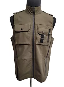 NWT Men's Andrew Christian Capsule Collection 2023 Army Vest (L) Olive Zips - Picture 1 of 8