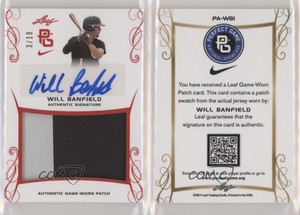 2017 Leaf Perfect Game National Showcase Red /10 Will Banfield Patch Auto