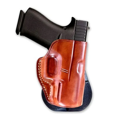 Leather OWB Paddle Holster Custom Fit, Glock 43X MOS Subcom 9mm 3.41'' #1491# - Image 1 of 4