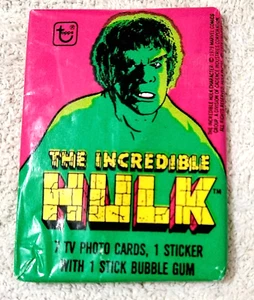 1979 THE AMAZIBLE HULK TV PHOTO CARDS Topps Wax Pack - Bild 1 von 2