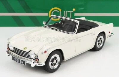 Modelli Cult 1967 TRIUMPH TR5 SPIDER BIANCA In Scala 1/18 Nuova Uscita! - Immagine 1 di 4