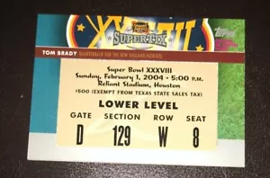 2004 Topps SuperTix Tom Brady #ST1 Super Bowl Ticket - Bild 1 von 1
