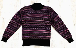 Vintage Demetre Women's Ski Sweater Bright Geometric Wool Blend Size Medium - Picture 1 of 16