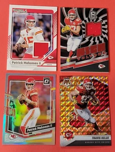 PATRICK MAHOMES WORN JERSEY CARD TRAVIS KELCE PRIZM JERSEY CARD +2 PRIZMS CHIEFS - Bild 1 von 10