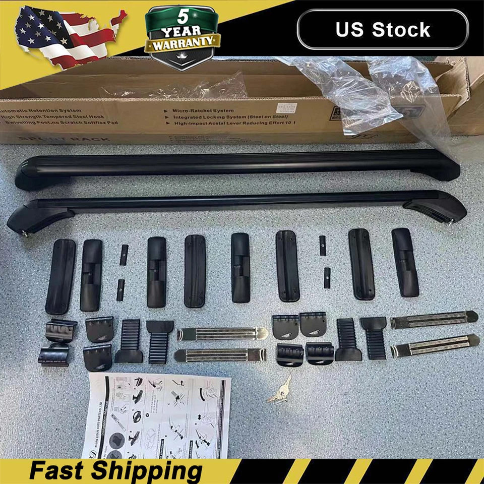 2 barras portaequipajes portaequipajes de aleación de aluminio con rieles laterales Dwe Foto 1 de 4