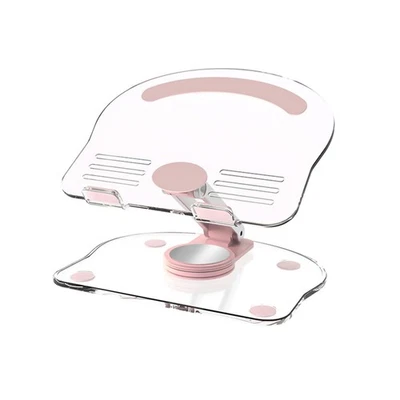 Soporte Acrílico Tableta Escritorio Plegable Base Giratoria 360° Soporte Transparente ss Foto 1 de 4