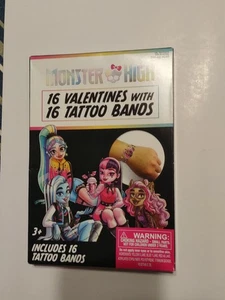 NEW Monster High Valentine's Day Cards With Tattoo Bands 16 Total NEW SEALED  - Picture 1 of 2