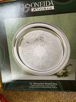 Bandeja redonda para servir vintage ONEIDA EE. UU. 12" ¡Plato! Foto 1 de 2