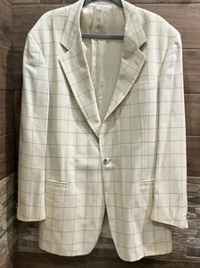 Gianni Versace Neiman Marcus Vintage Wool Blazer Jacket Cream Made In Spain 46 - Picture 1 of 15