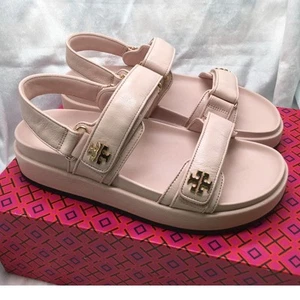 Tory Burch Kira sandalo sportivo in pelle di capra conchiglia rosa 9 nuovo con scatola - Foto 1 di 10