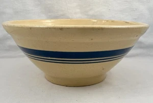 Antike GELBE WARE 11" Rührschüssel blaue Streifen - Bild 1 von 7