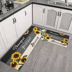 Sunflower Kitchen Rugs - Kitchen Mat Set of 2, Sunflower Decor Sunflower Rugs fo - Picture 1 of 12