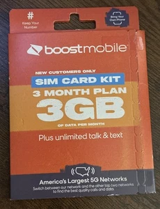 Boost Mobile eSIM Kit (3GB) Data 3-Month Plan. - Zdjęcie 1 z 2