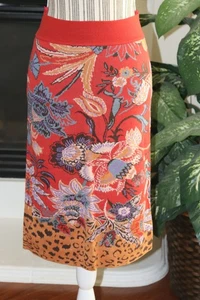 Maeve by Anthropologie Rock Delphinia Strick Midi Bleistift rot Boho Damen Small - Bild 1 von 9