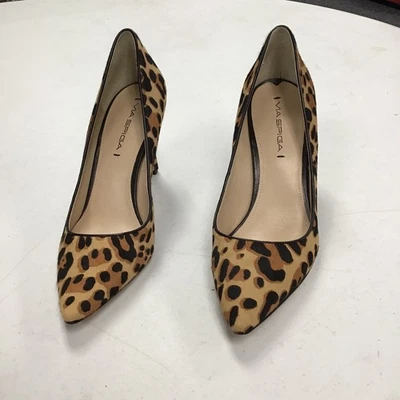 Zapatos de salón VIA SPIGA para mujer marrón con estampado de leopardo de aguja sin cordones de cuero 8M NUEVO Foto 1 de 4