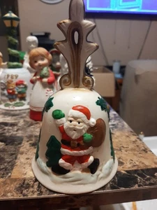 CAMPANA DI NATALE BABBO NATALE VINTAGE IN CERAMICA (1989) - Foto 1 di 5