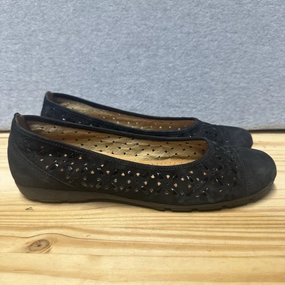 Gabor Womens Hovercraft Black Suede Ballet Flats Sz 8 Medium Slip on - Image 1 of 4