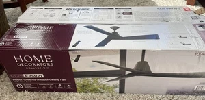 Home Decorators Easton 52 in. Indoor/Outdoor Matte Black Ceiling Fan w/ Remote - Picture 1 of 7