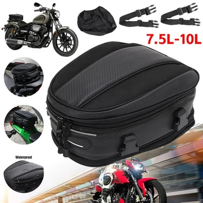 Wasserdichte Motorrad-Hecktasche Gepäck Sitztasche Satteltasche mit Regenschutz - Bild 1 von 4