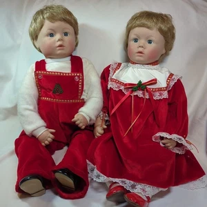 Pat Secrist 1985 Puppen 24 Zoll Weihnachtsoutfit Junge Mädchen Joanna USA Zook Samt  - Bild 1 von 23