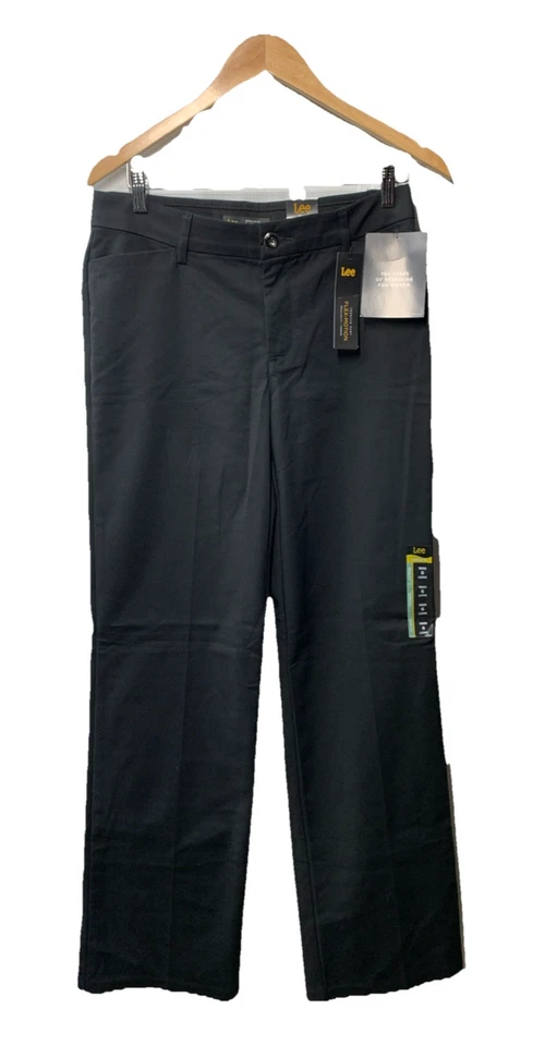 Lee Women's Ultra Lux Comfort Long Pants Black 104633201 Size 6 with Flex Motion