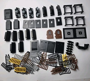 LEGO Castle Black Panels Doors Grille Stairs Parts Joblot Medival 4444 LOT B - Picture 1 of 10