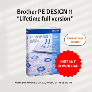 Brother PE Design 11 Digitizing Embroidery Sewing Software Lifetime Full Version - Picture 1 of 9