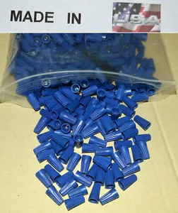 (100) blauer Drahtverbinder Drehmutter elektrischer Spleiß 22-18 Stärke Made in USA - Bild 1 von 2