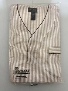 NUOVO Pigiama Vintage Uomo 2 Pezzi DIPLOMAT - Righe Rosse E Bianche anni 60-70 GRANDE - Foto 1 di 2
