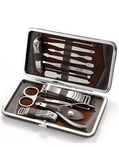 12 Stück Maniküre Pediküre Nagelknipser Pflegeset Schneiderset Etui Herren Damen - Bild 1 von 8