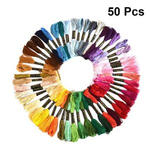 50 Anchor Cross Stitch Cotton Embroidery Thread Floss/Skeins ASSORTED Colors 