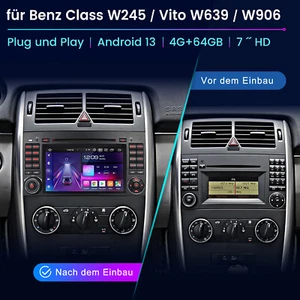DVD Radio Coche NAVI GPS Android 13 4+64G Para Mercedes Benz Clase A/B Viano VITO - Imagen 1 de 13