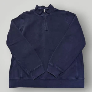 IZOD Golf Ladies L Navy Blue 1/4 Zip Pullover Cotton Poly LOGO Sweatshirt - Picture 1 of 10