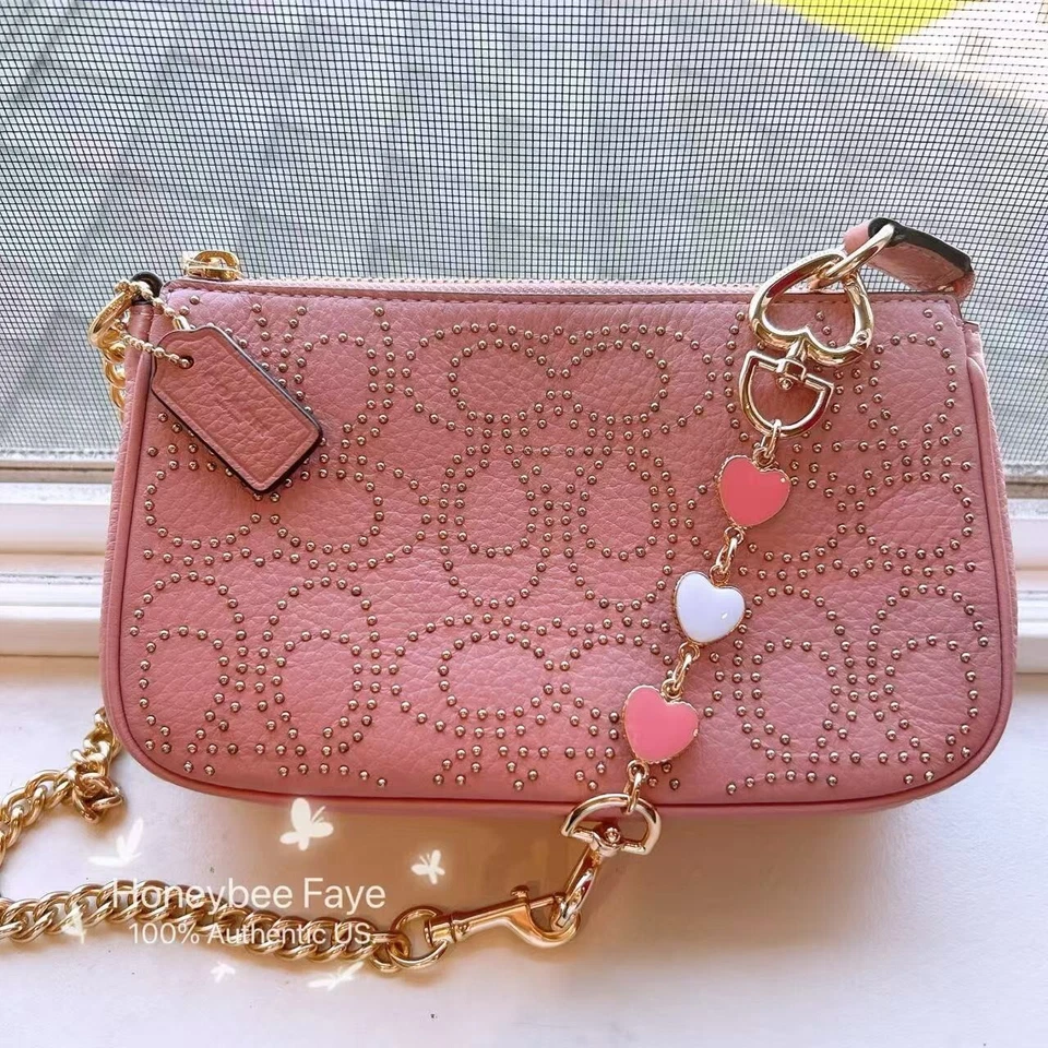 Coach Nolita 19 With Signature Rivets CX262 plus extended heart chain