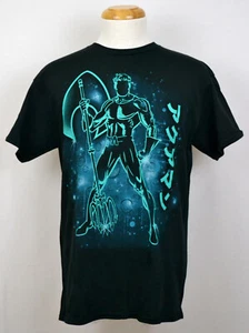 Camiseta gráfica Aquaman DC Comics Tridente de Neptuno Atlántida negra nueva con etiquetas - Imagen 1 de 2
