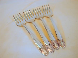 4 Crown Silver Radiance Salad Forks, Excellent Condition, 6in, 1939 - Picture 1 of 8