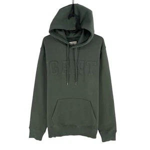 GANT Men Dark Green Embossed Sweat Hoodie Jumper Pullover Size M - Picture 1 of 12