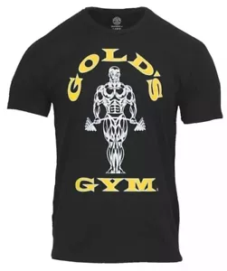 UK L. T-shirt originale Gold's Gym Muscle Joe logo nero/giallo. Nuovo + etichette. - Foto 1 di 14