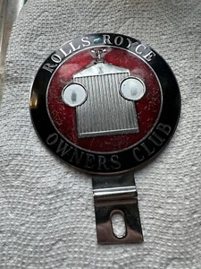 Rolls Royce Owners Club de colección grande 4” placa cubierta esmalte rojo níquel sobre latón - Imagen 1 de 8